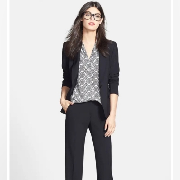 Theory Black Gabe B Jacket Virgin Wool Pant Suit Sz 2 - Picture 3 of 12